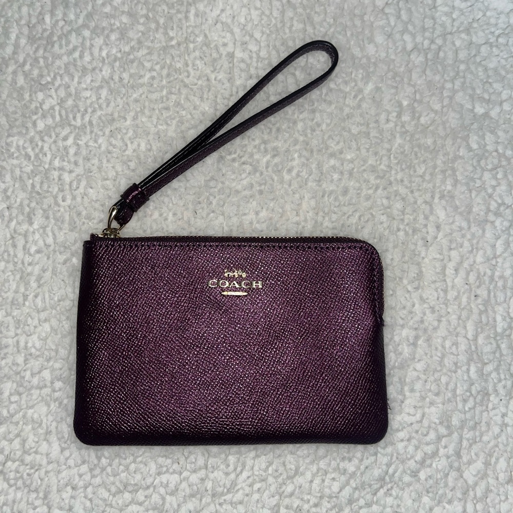 Coach Metallic Purple Wristlet
